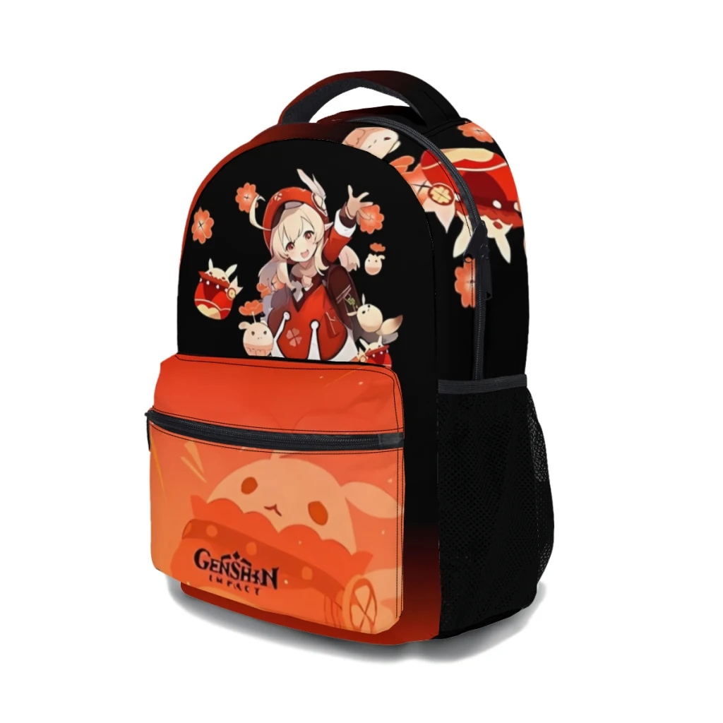 Genshin-Impact Klee Alta Capacidade Mochila Impermeável, Mochila Escolar da Moda para Meninas e Meninos, Nova Moda Feminina, Laptop, 17" 