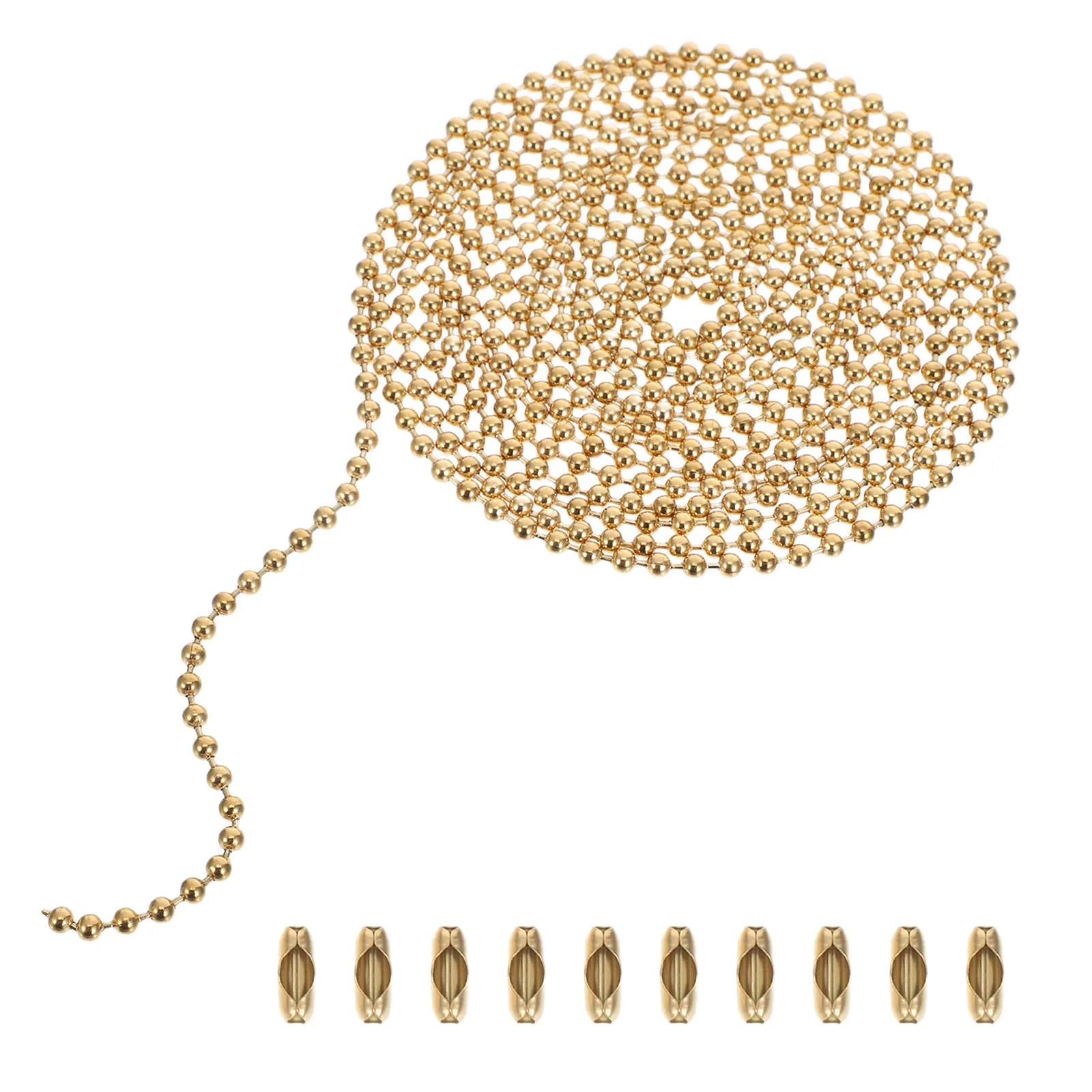 

2-метровая цепочка-удлинитель с бусинами из нержавеющей стали для потолочного вентилятора, светильника, декоративный соединитель для замены цепи