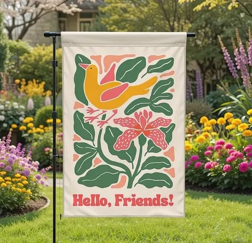 Welcome Bird Garden Flag – Floral Yard Decor for Spring & Summer Porch RRM LLP LLX uui