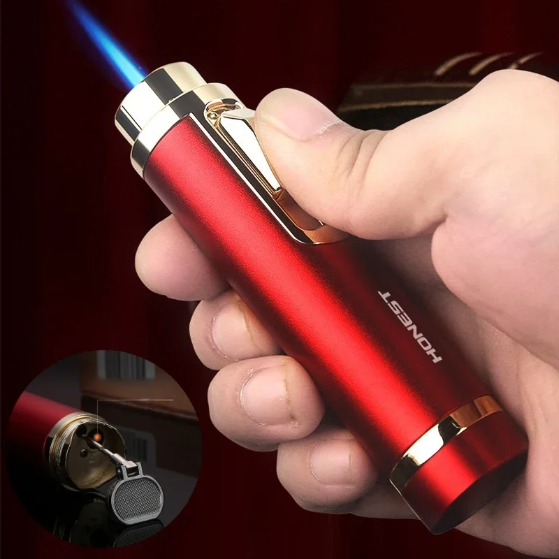 

HONEST Multi-function Cigar Lighter Windproof Blue Flame Multiple Cigar Tools Metal Ignition Tools Cigar Accessories Men's Gift