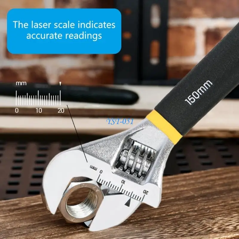 

E15A 6inch Nonslip Handle Adjustable Wrench 20mm Wide Jaw Opening Shifting Spanner
