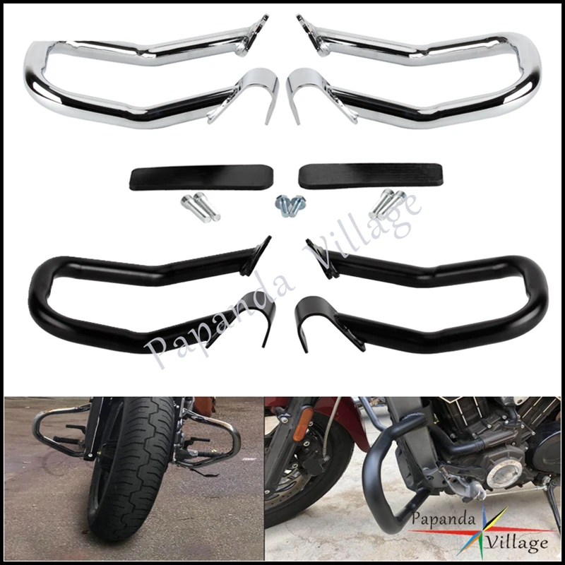 

For Indian Scout Bobber 2015-2021 Motorcycle High Way Black/Chrome Engine Guard Crash Bar W/ Hardware 2881756-156 Replacement