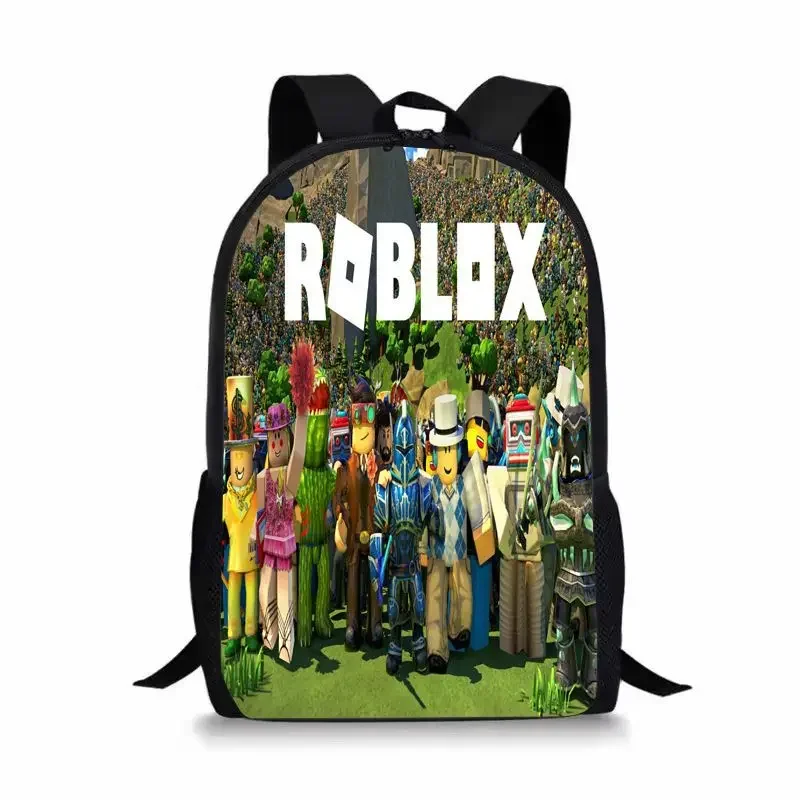 Backpack New Roblox ROBLOX Backpack for Primary and Secondary School Students boys and girls Backpack Lightening zipper shoulder