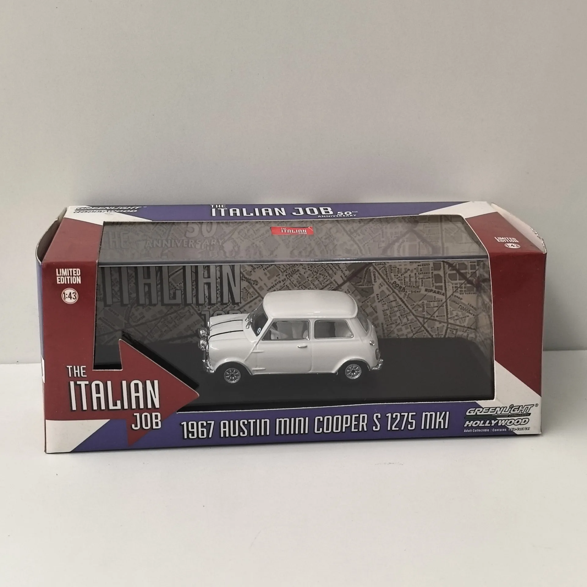 

Коробка с потрескавшейся литой под давлением зеленый свет масштаба 1/43 AUSTIN MINI COOPER S 1275 MKI 1967 мини-автомобиль из сплава, модель автомобиля, коллекционная игрушка в подарок