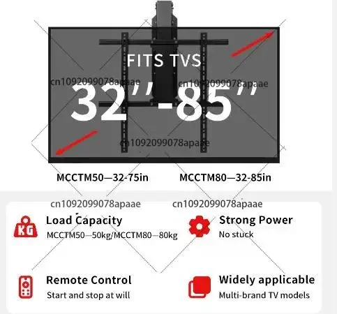 Roof Electric Swivel Large Smart Remote App Controller Flip Down Tilt Motorized TV Ceiling Mount Bracket