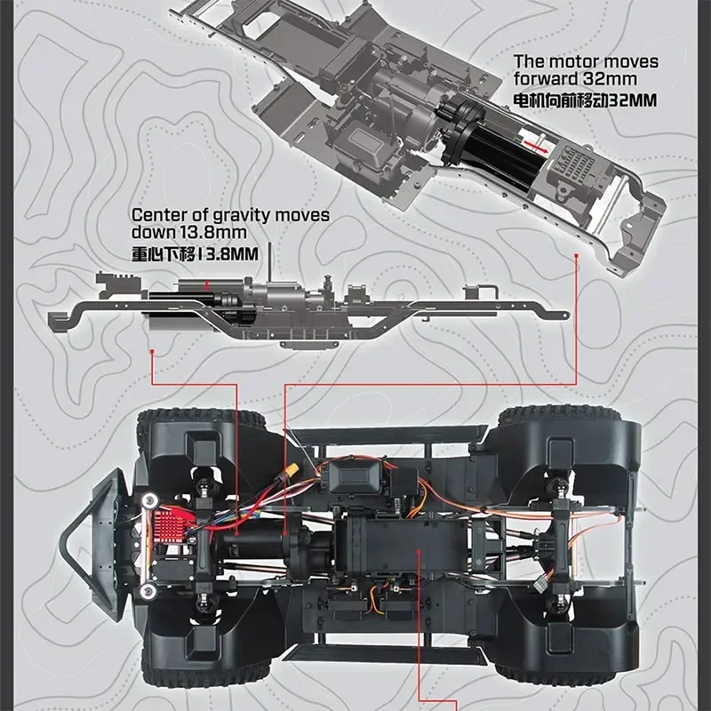 Inoler Yk4082 V3 RC-Voiture électrique tout-terrain pour enfants et adultes, véhicule Bumosquito, modèle de route de roche de simulation, jouets, 1:8