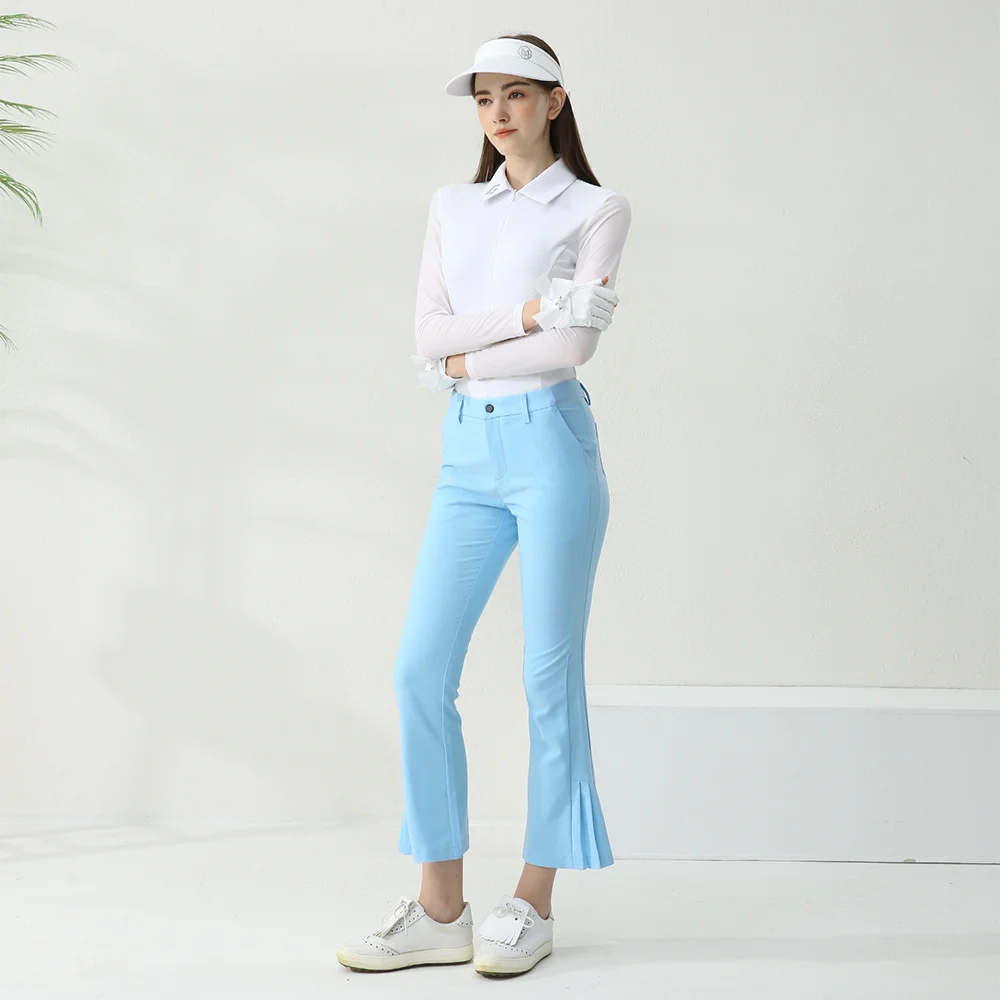 Golfist Summer Women Slim Elastic Pants Breathable Flared Trousers Ladies Quick-dry  Golf  Tennis Pants