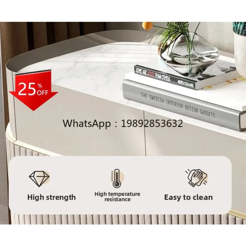 b27 high-end  light luxury dining side cabinet enters the house against the wall, modern simple storage, high-end door cabinet