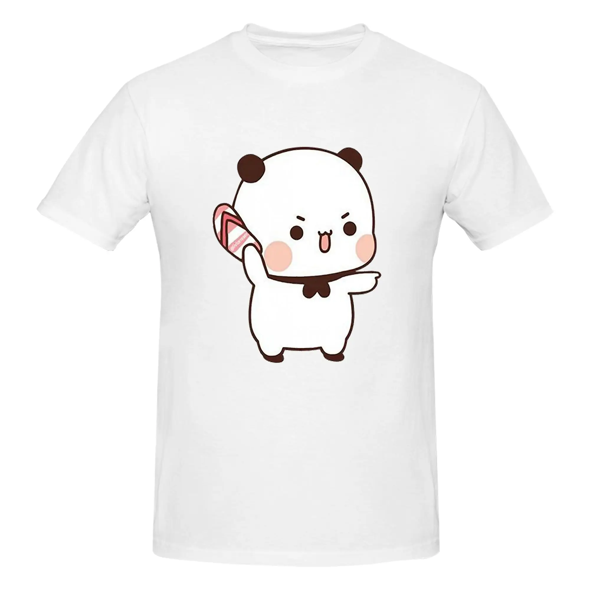 Cute Bubu is Throwing Flip-flops At Dudu Men T-Shirt Double Sided Plus Size T Shirts Men's Crew Neck Tees Short Summer Male