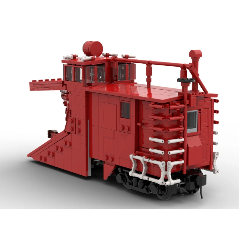 Moc-truckモデルビルディングブロック,MOC-130026, MOC-130026,レール,除雪車,DIYレンガ,組み立ておもちゃ,テクニカルシリーズ,クリエイティブギフト