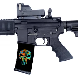 ZOHAN-pegatinas tácticas de GunSkins, envoltura de pistola de vinilo prémium de dibujos animados de calavera con piezas precortadas para AR-15, pegatinas de piel para revistas