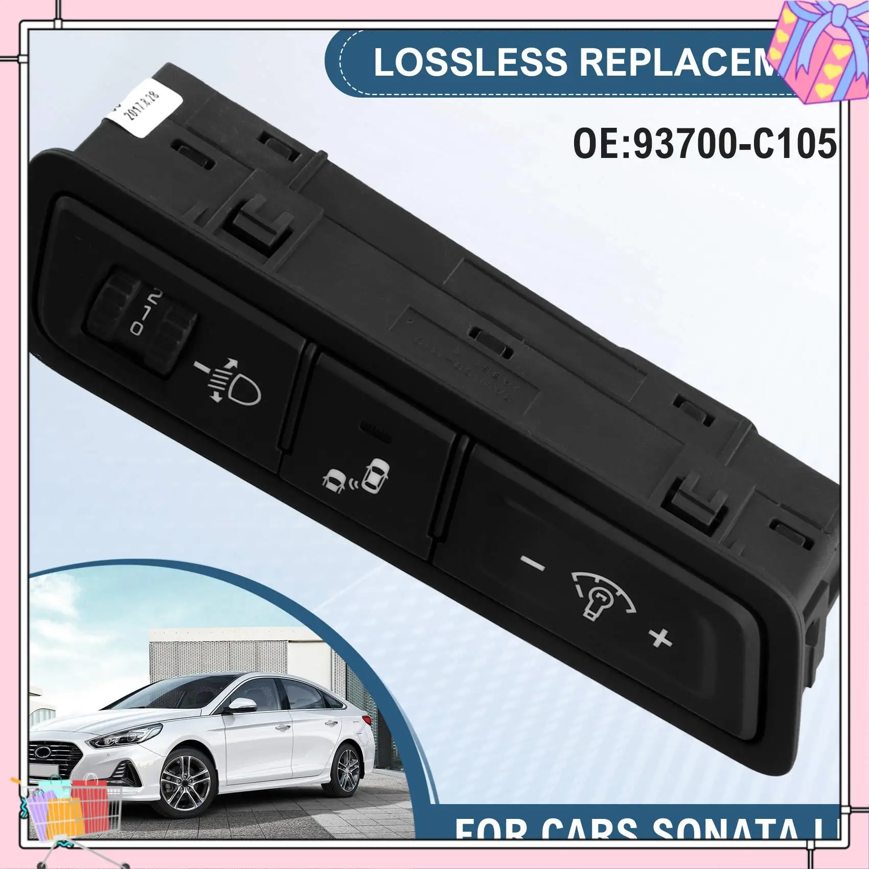 

A77T-Car Parallel Auxiliary Switch Blind Area Monitoring Switch Button Headlight Height Adjustment Switch For Hyundai Sonata