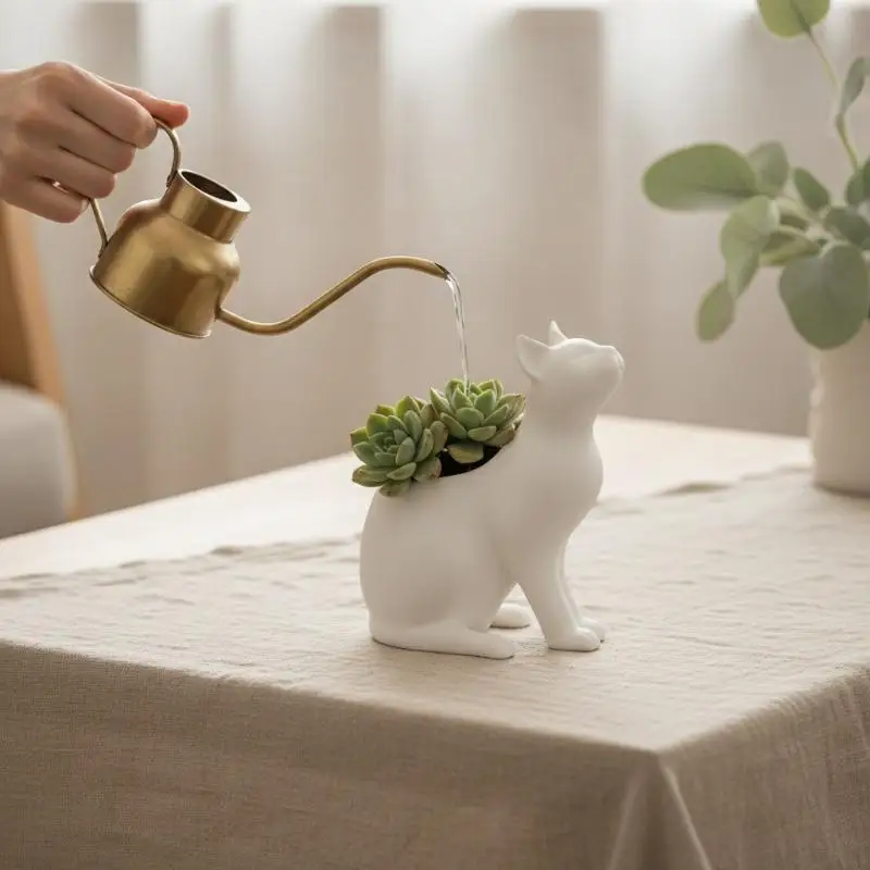 3D Printing Flower Pot Creative Cute Cat Plastic Flower Pot Animal Creative Home Decoration Plant Pot Holder Living Room