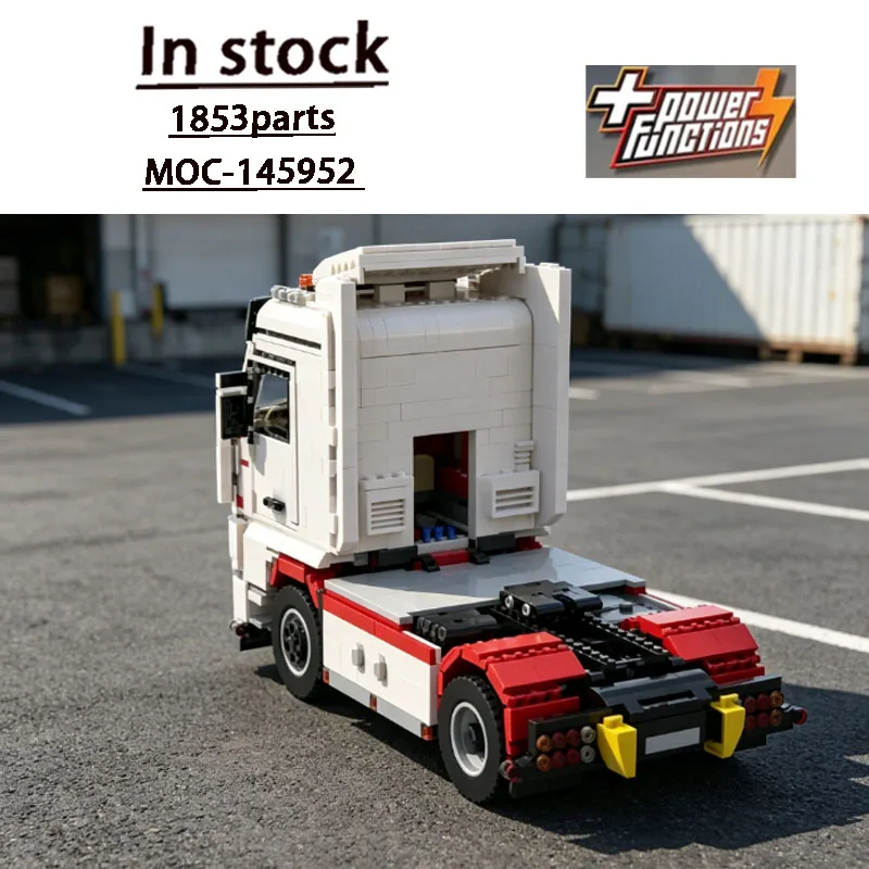 MOC-145952 RC Electric Cargo Transport Truck Head Building Block Model• 1853 Parts Kids Birthday Building Block Toy Gift