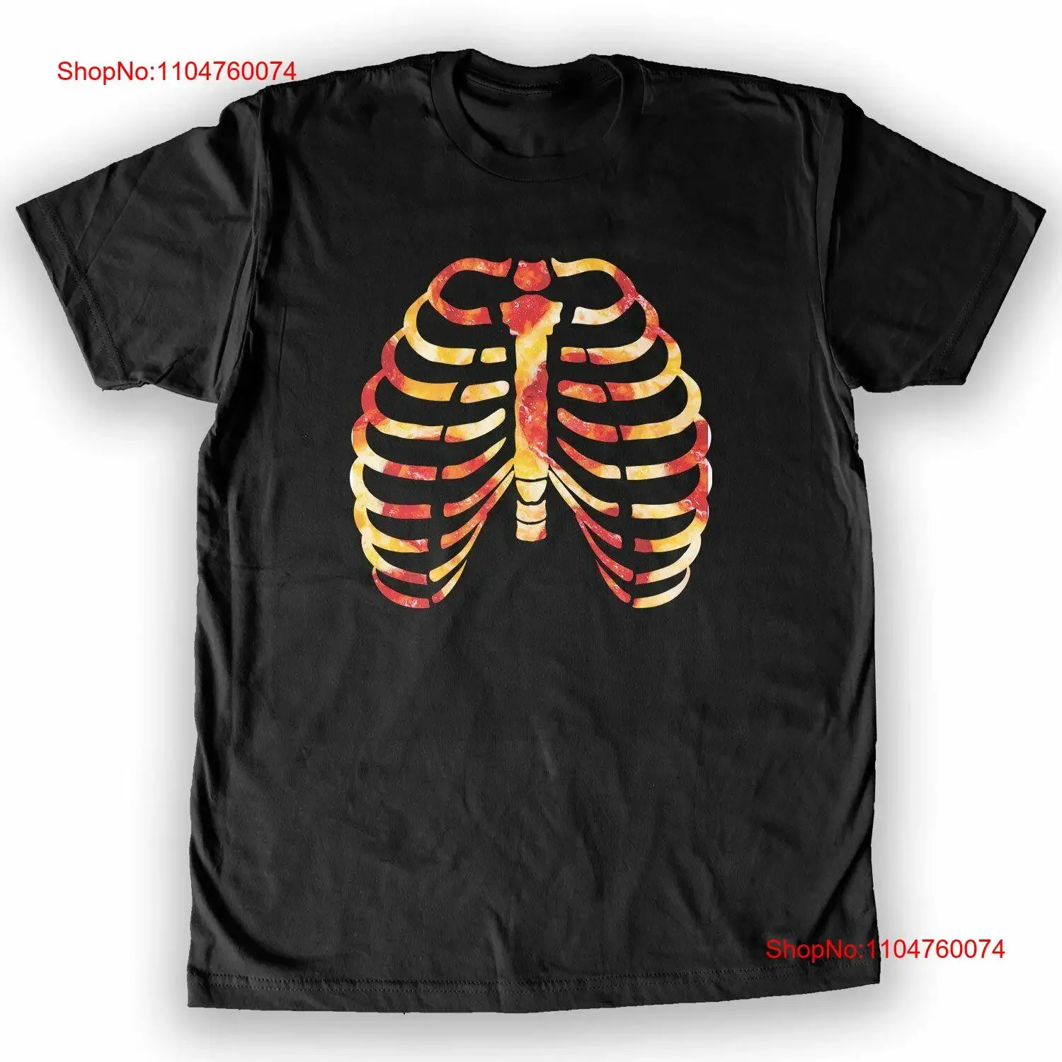 Function Skeleton Costume Pizza Bones Men's Fashion T Shirt Halloween Couples vintage Washed Breathable Stretched Slightly