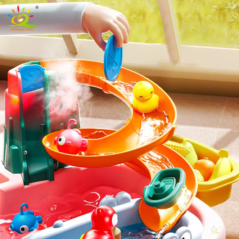 Juguetes de cocina para niños, diversión eléctrica, juego de agua, lavabo de agua, pesca, lavavajillas, juegos de rol en casa, juguetes de educación temprana para bebés