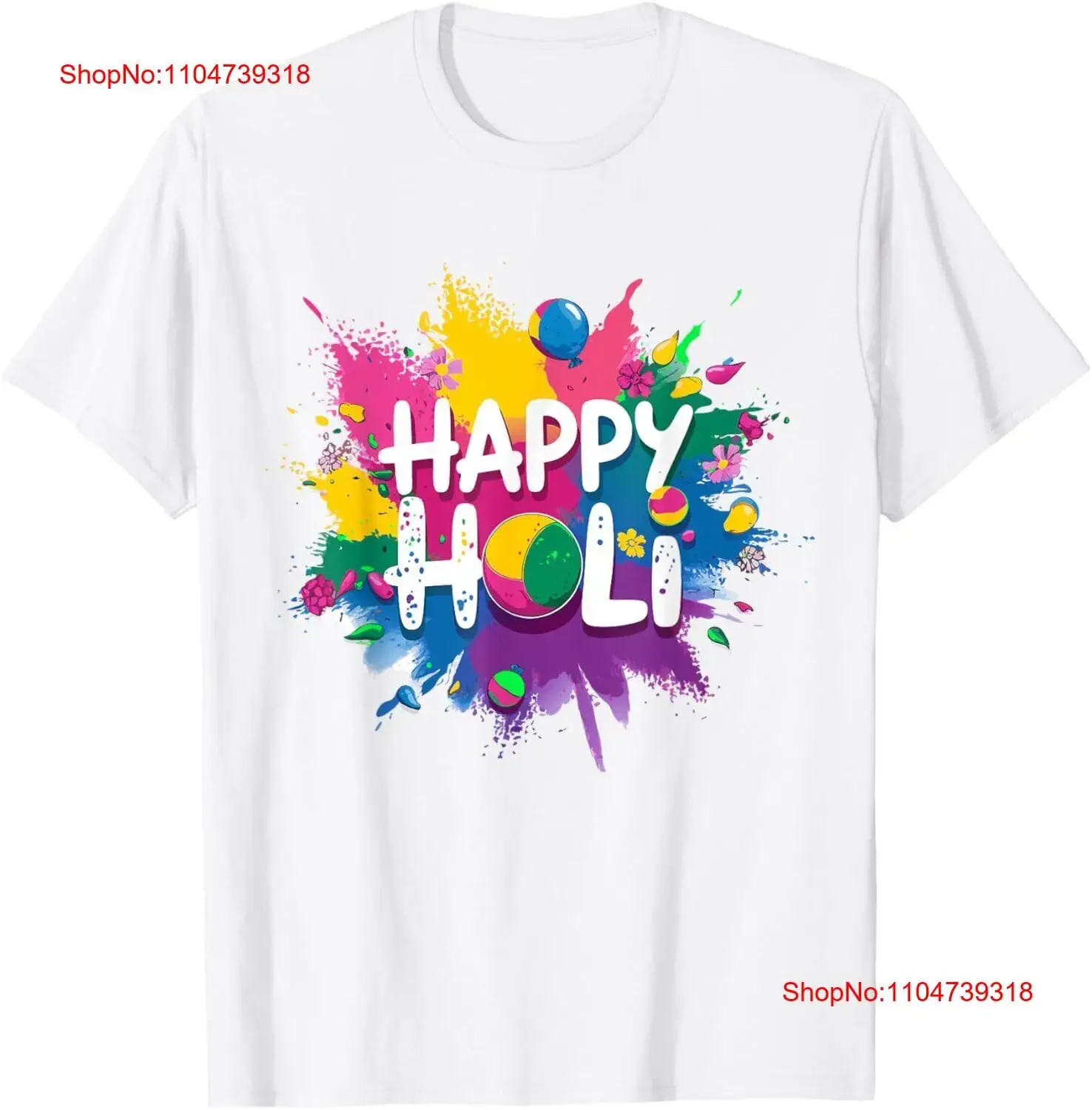 

Happy Holi Festival Outfit For Women Kids Men Family T Shirt vintage Washed Casual streetwear Top For Everyday Wear Versatile