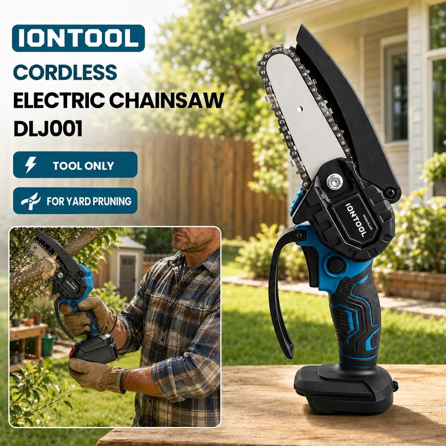 Gardening Tools To Cut Branches - IONTOOL Gergaji Rantai Mini Tanpa Kabel