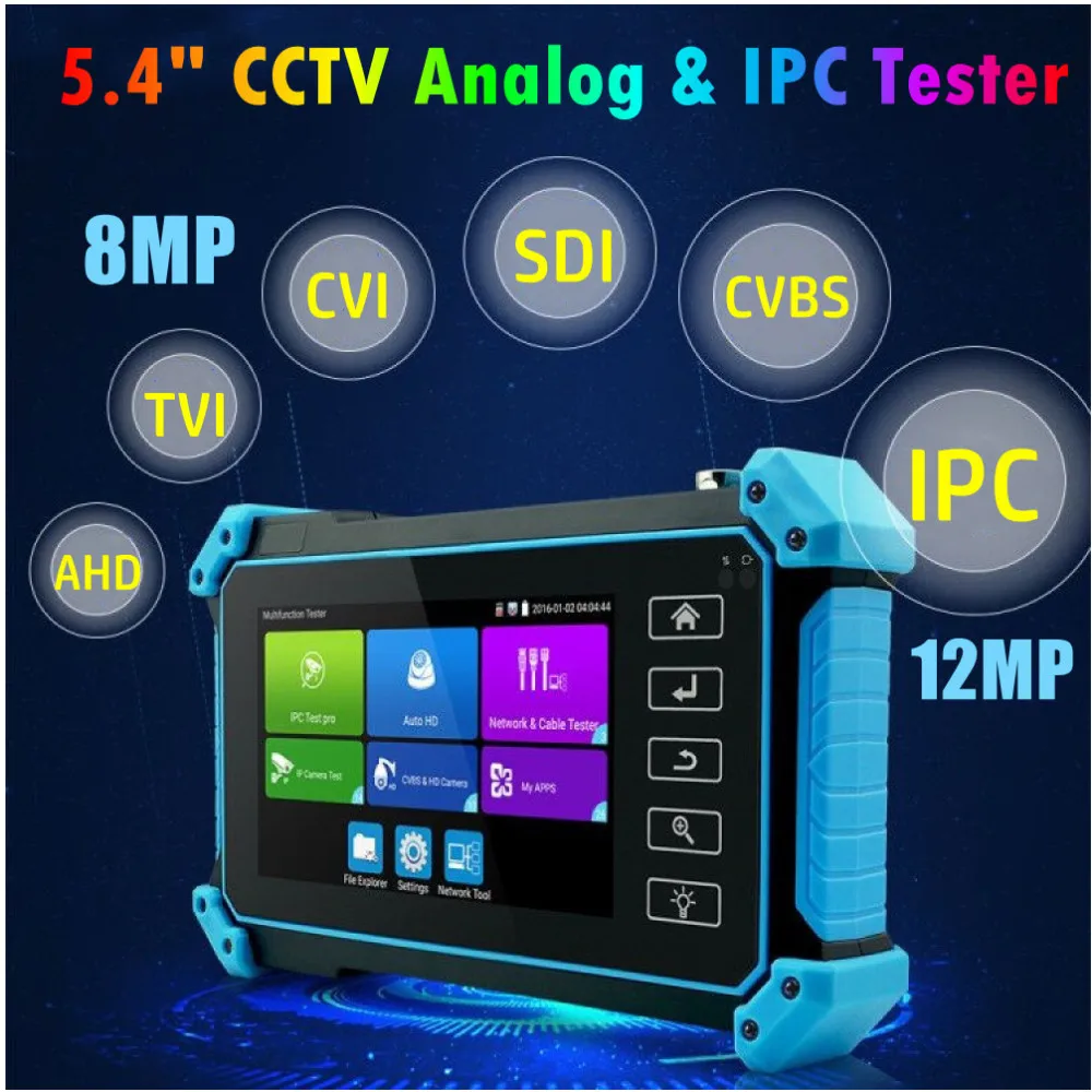 Imagem -03 - Ferramenta de Teste Cctv Ipc Ahd Tvi Cvi com Cabo Hdmi e Vga Tela Sensível ao Toque Ipc5200plus Monitor 4k Tester Ipc5200plus