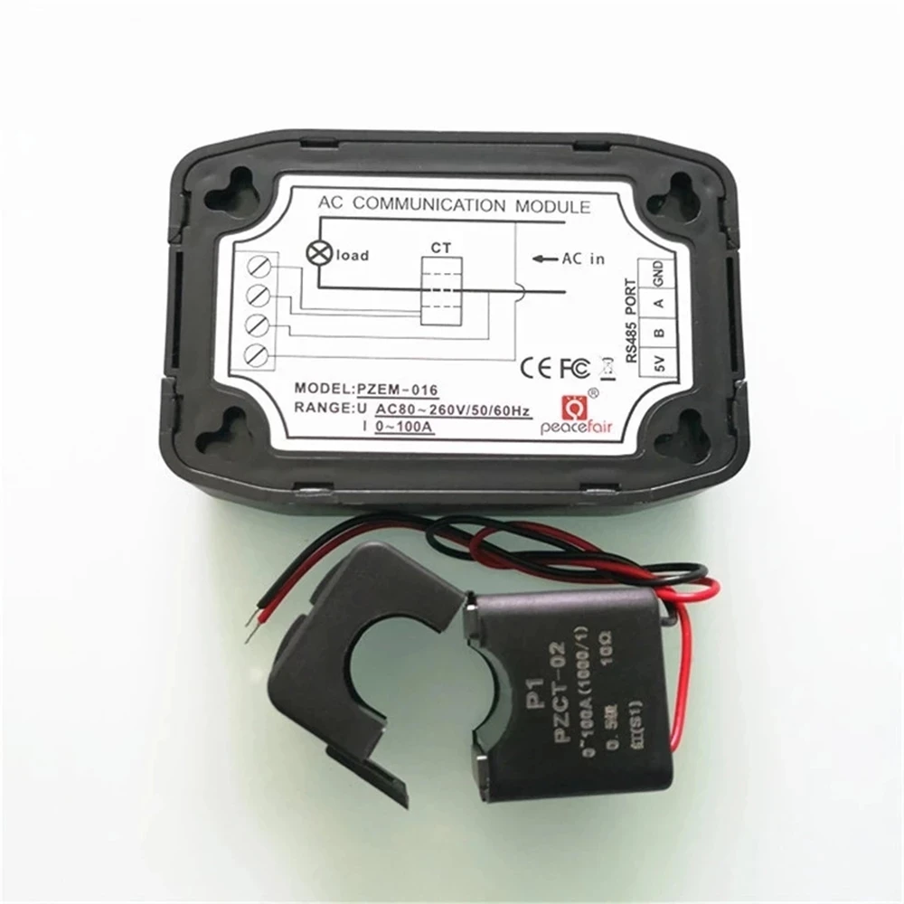 PZEM-016 متعدد الوظائف متر التيار المتناوب 80 ~ 260 فولت 100A الجهد الحالي عامل الطاقة تردد أدوات اختبار الطاقة مع سبليت CT & USB