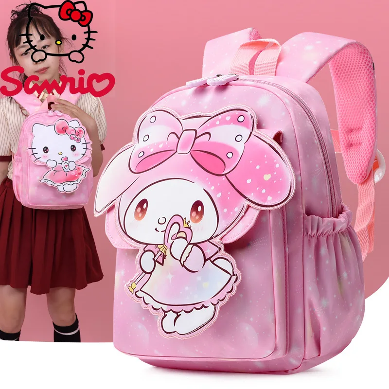 

Sanrio Cute Hello Kitty Kuromi Backpack Adjustable Straps Lightweight Polyester Lining Zip Closure for School Everyday Use