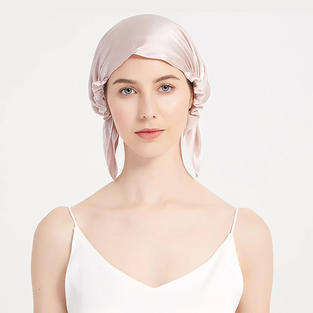 InjBonnets de couchage en mûrier 100% naturel pour femmes, couvre-chef, perte de cheveux, chapeaux de luxe, enveloppement de sauna pour cheveux de