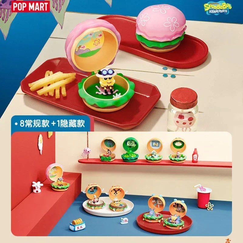 POP MART SpongeBob Krabby Patty Serie Blind Box, Niedliche Anime-Figur, Taschen-Deko-Ornament, Sammlerstück als Geschenk