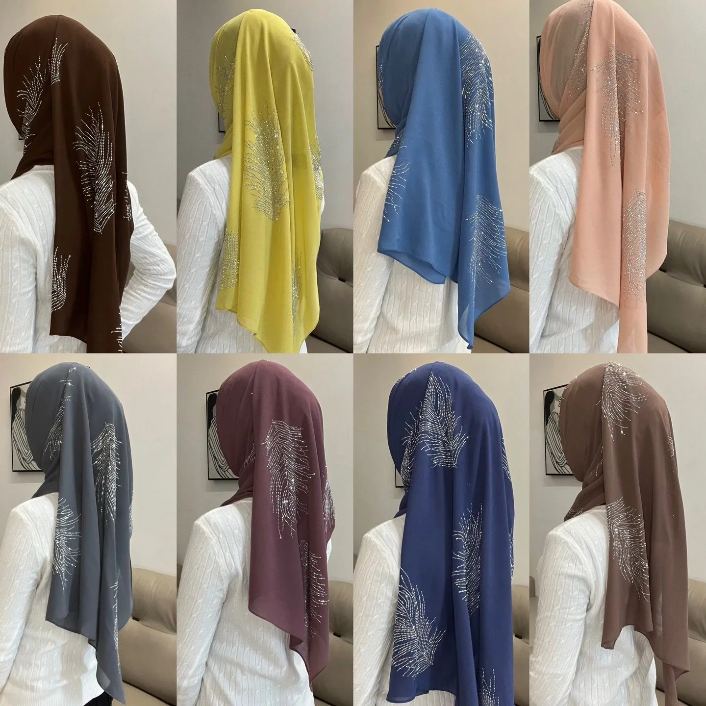 

2026 Islamic Headscarves Ramadan Chiffon Long Hijab Shaylah