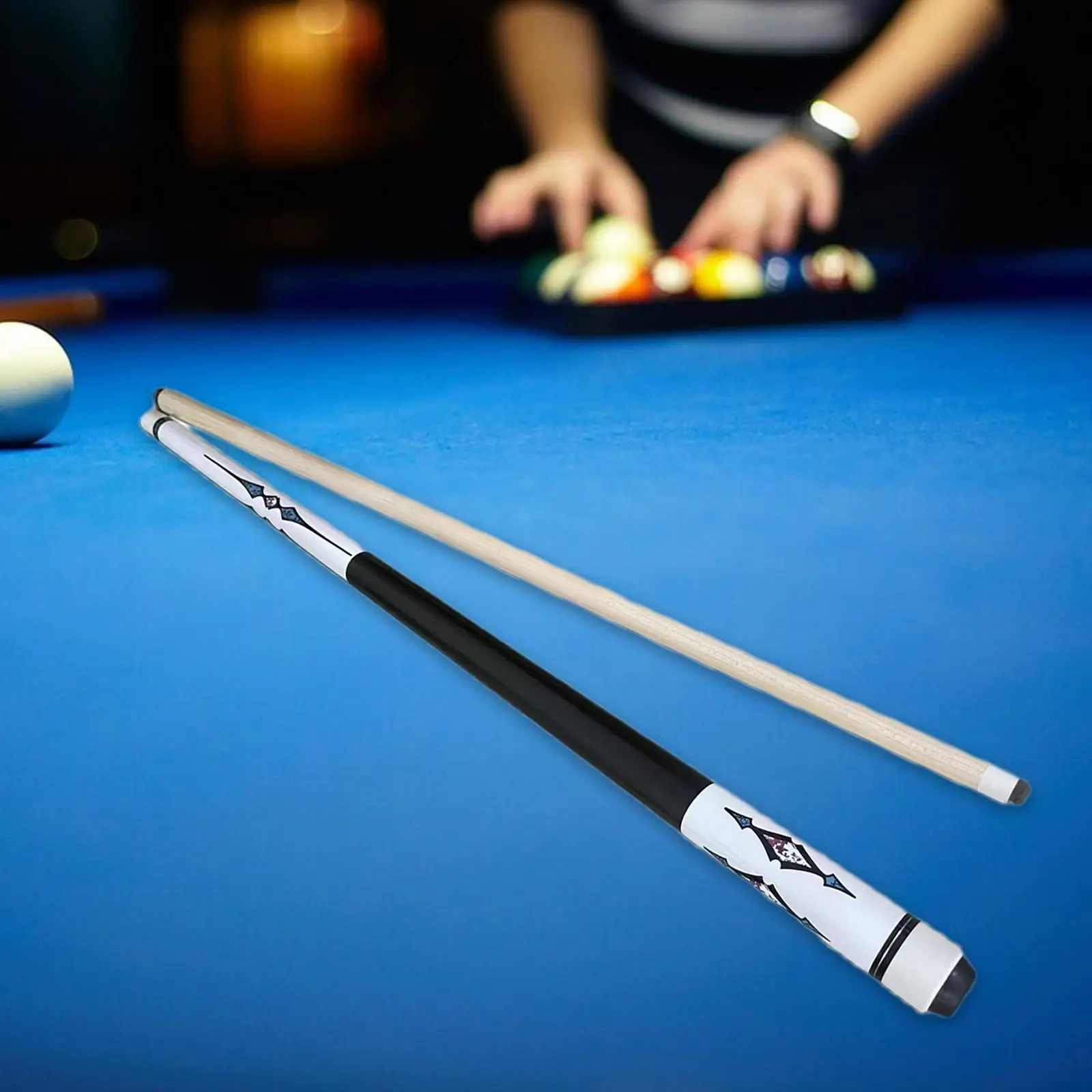 

Professional Billiard Cue 58 Inch Split Wood Stick with Glossy Graphics for Pool and Snooker Game
