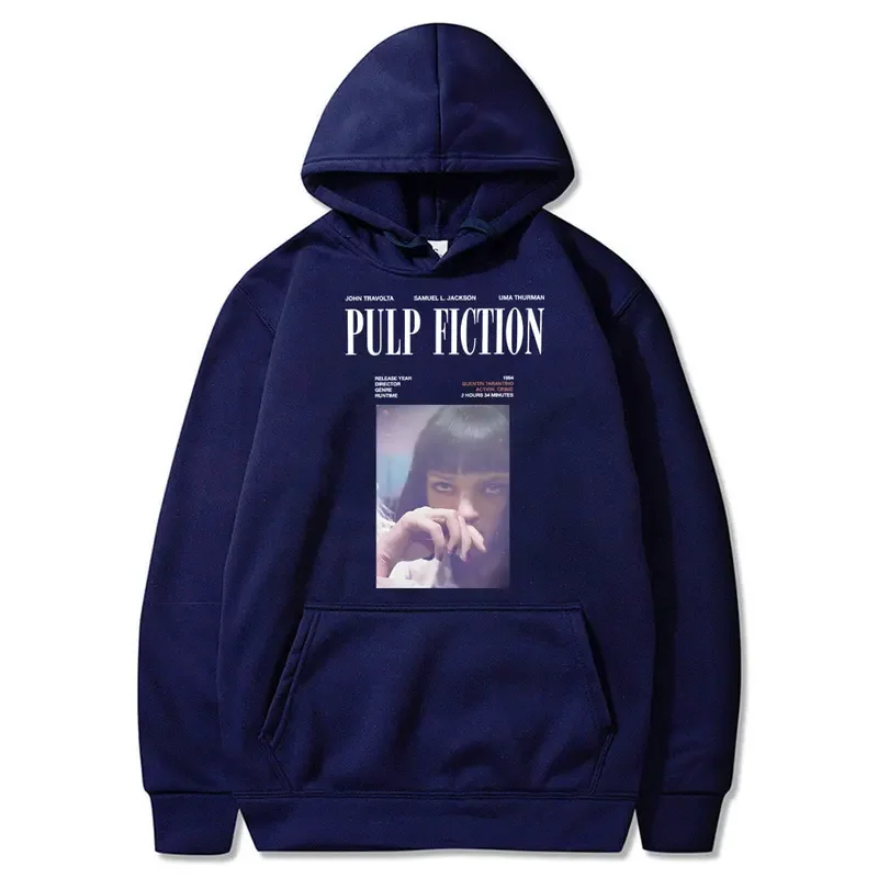 90s Vintage Movie Pulp Fiction Graphic Hoodie Director Quentin Tarantino Sweatshirts Men Women Casual Loose Oversized Hoodies