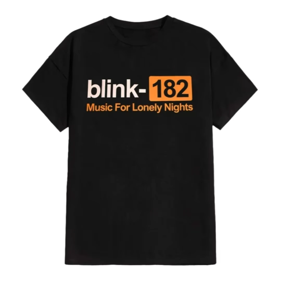 Blink 182 Lonely Nights Artistic Patterns Summer Fashion T-Shirt Men Women Cotton T-shirt Casual Street Classic Band T-shirt