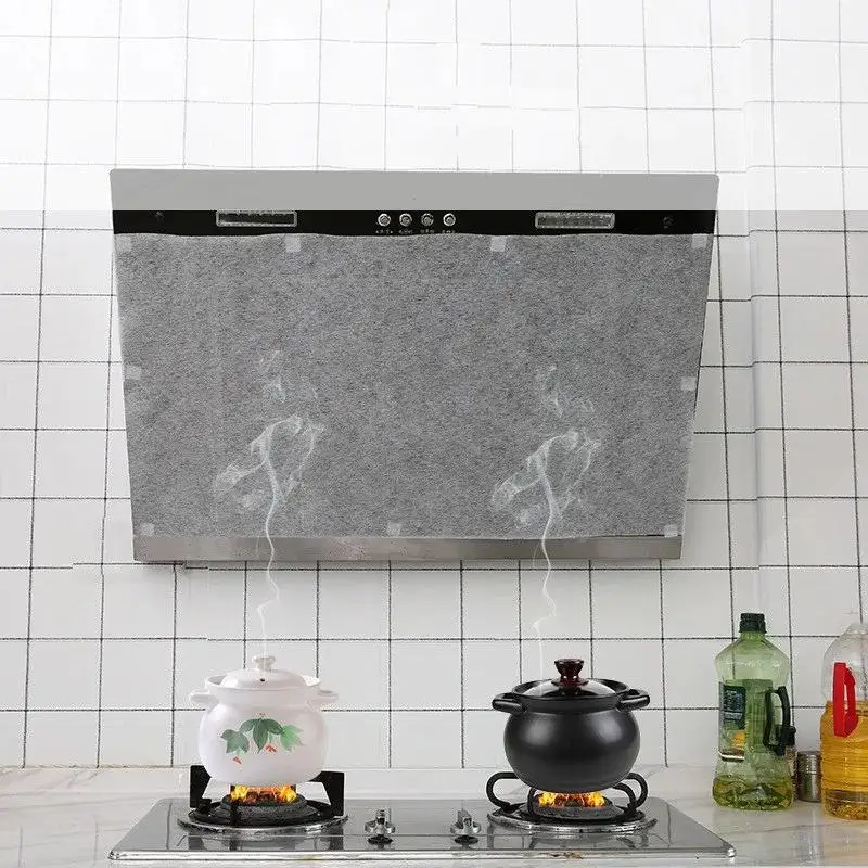 12PCS/Set Disposable Cleaning Kitchen Oil Filter Paper Non-woven Fabric Oil-proof Cotton Filter Element Range Hood Exhaust