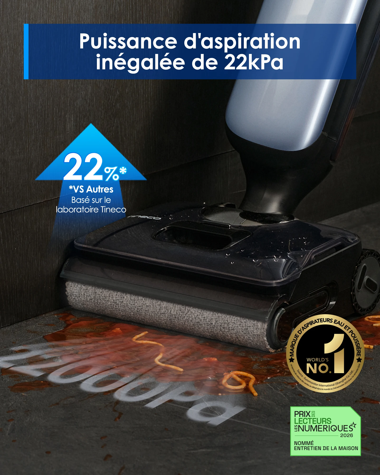 Tineco Floor One S9 Artist Aspirator, 22 kPa sugeevne, 360° product image 3