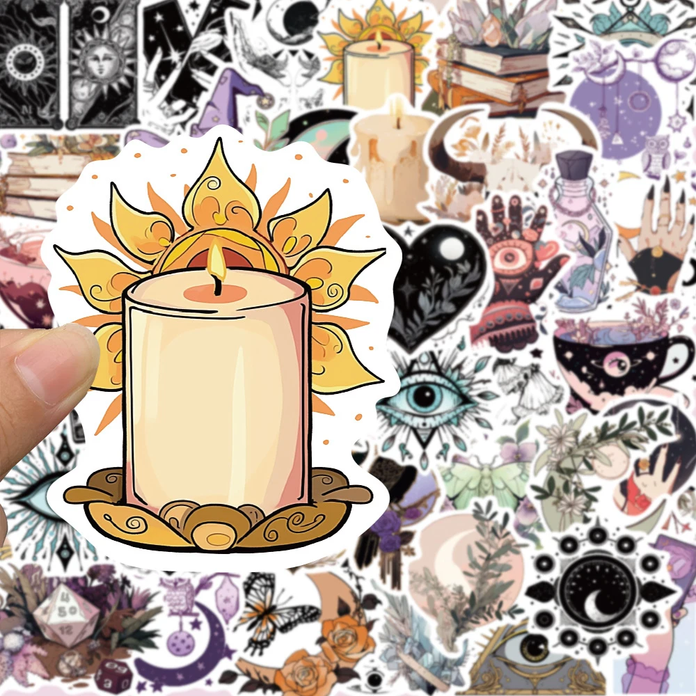 10/30/50pcs Magic Crystal Retro Witch Stickers for Stationery Scrapbook Ipad Craft Supplies DIY Vintage Sticker Scrapbooking