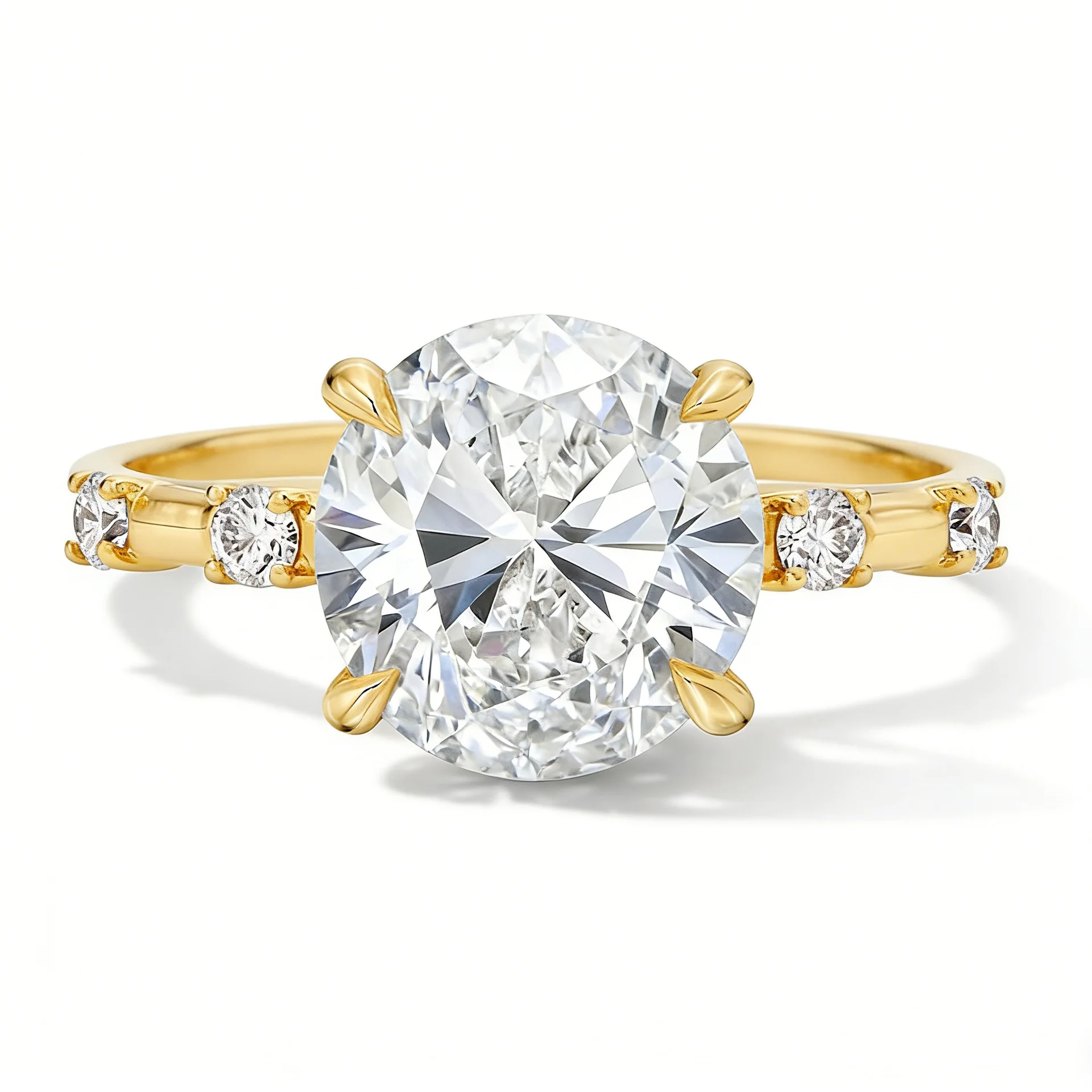 1ct/2ct Lab Grown Diamond Ring S925 Sterling Silver Round Cut 4-Prong Engagement Wedding Band Fine Jewelry for Women