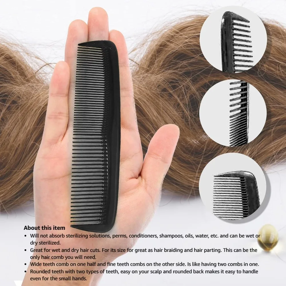 Unbreakable Hair Comb 4-Pack for Men Fine Tooth Combs Peines para Cabello Haircare Styling Tool
