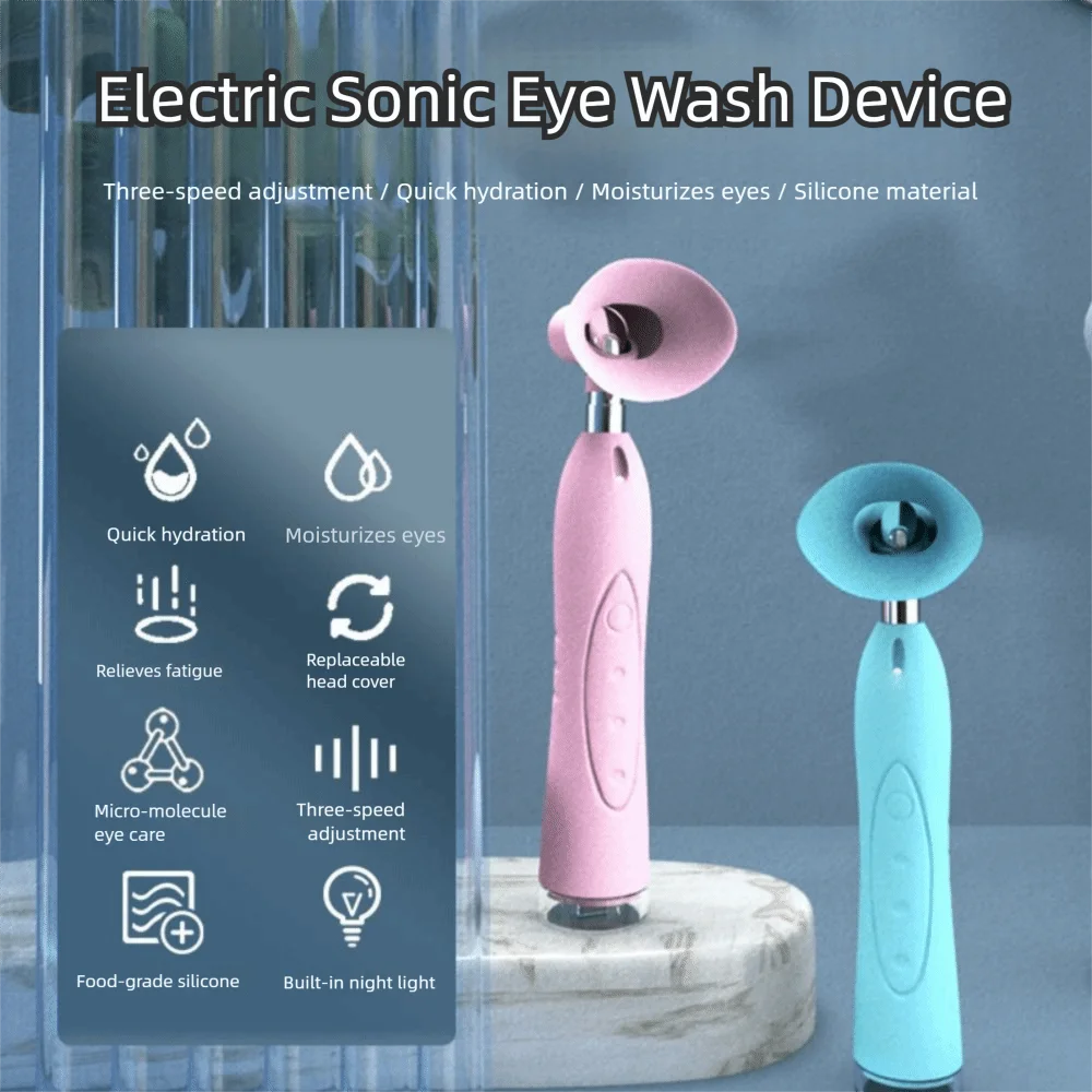

3 Modes Adjustable Electric Eye Wash Cup IPX5 Waterproof Moisturizes Electric Eye Sprayer Device Deep Cleansing with Light