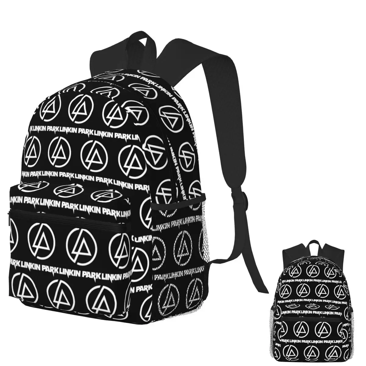 

White Triangle Inside A Circle Student Backpack School Bag Hiking Travel Daypack for Boys Girls Fashion Bookbag Shoulder Bags