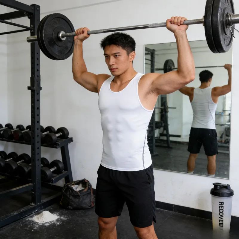 

Мужской летний дышащий жилет для бега в тренажерном зале, компрессионный быстросохнущий топ