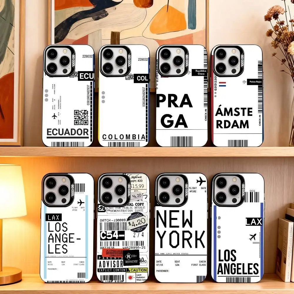 

F-Flight Ticket Phone Case For iPhone17,16,15,14,13,12,11 Plus,Pro Max Black Candy silver phone case