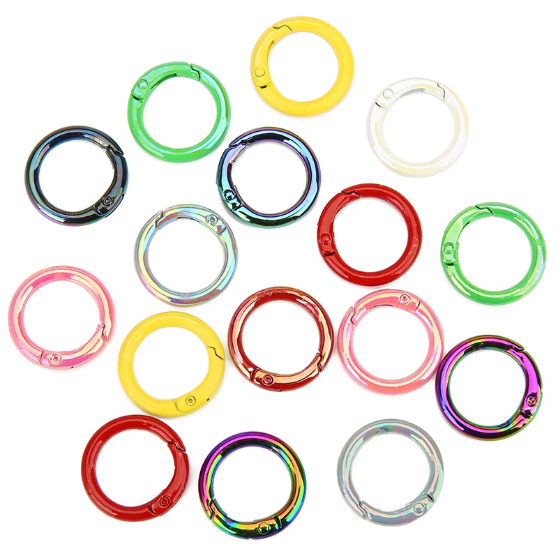 

10pcs Colorful Metal Alloy Spring Buckle Key Chains Accessories Lobster Clasps Hooks Keychain Keyrings For Diy Jewelry Making