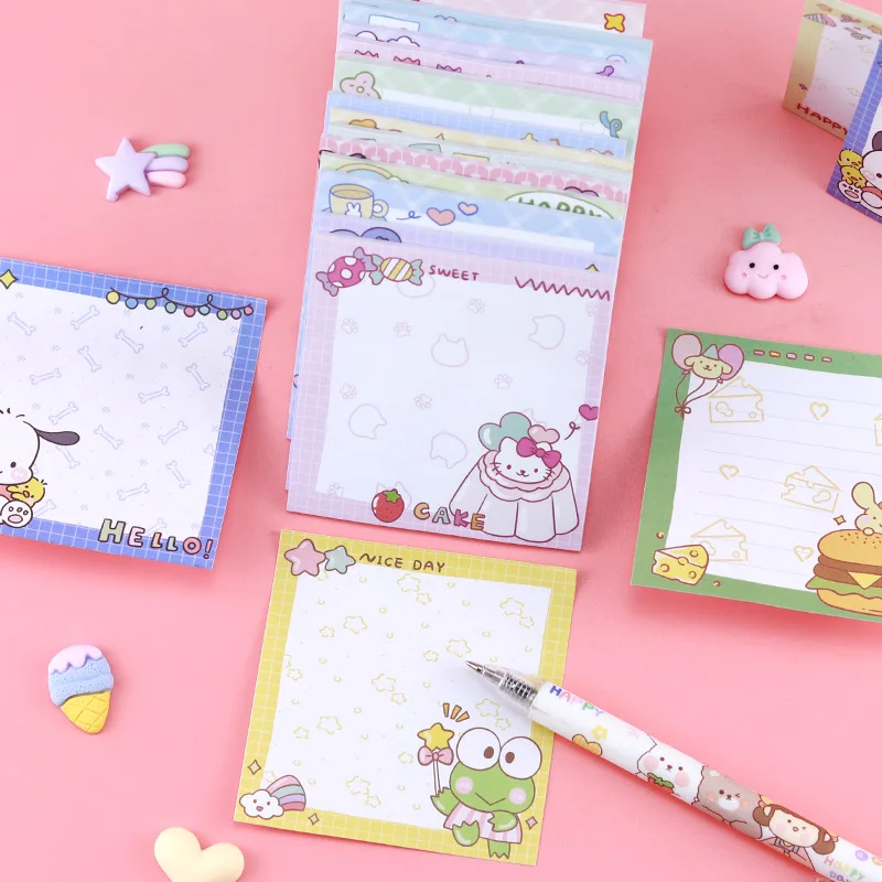 Imagem -06 - Sanrio Melody Pochacco Kuromi Memo Pad Sticky Notes Papelaria Etiqueta Planejador Notepad Sticker Post Material Escolar 40 Pcs por Lote