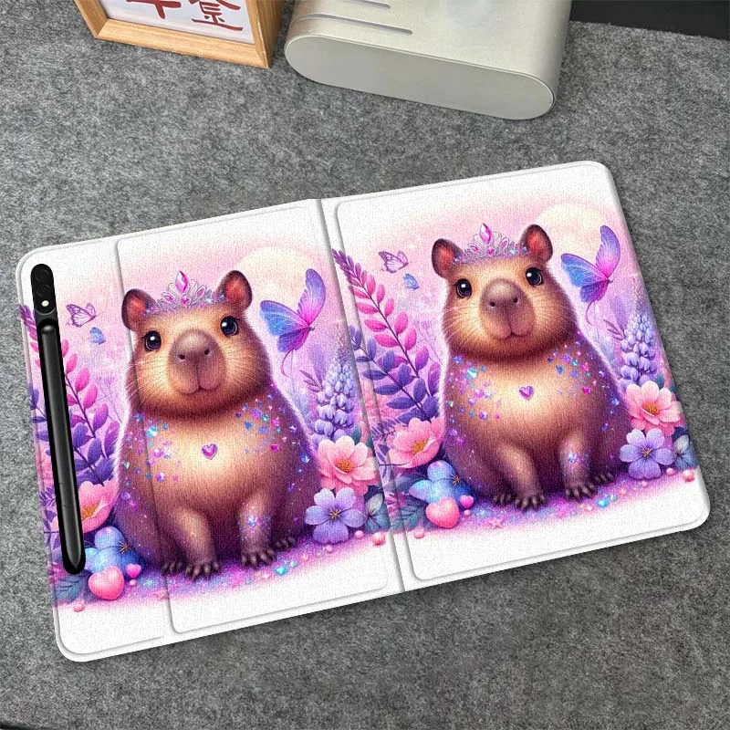 

Cute Hamster Rainbow Pet For Samsung Galaxy Tab S6 S7 S8 S9 S10 FE Plus Lite Soft Flexible Support Tablet Case Gift