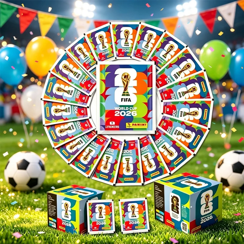 In Stock New 2026 Panini// World Cup Sticker Pack /'Panini Soccer Card Soccer Memorabilia Collection Panini Football Cards Gifts