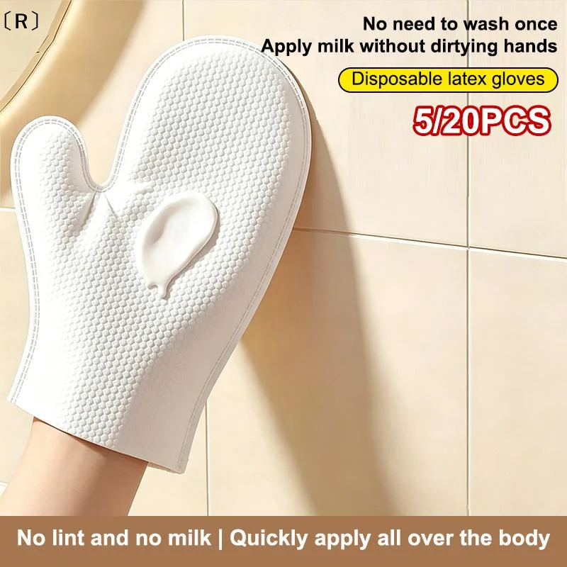 〔R〕5/20PCS Self-Tanning Glove Disposable Non Woven Gloves Body Lotion Mitt Double-Sided Prevents Sticky Hands Makeup Applicator
