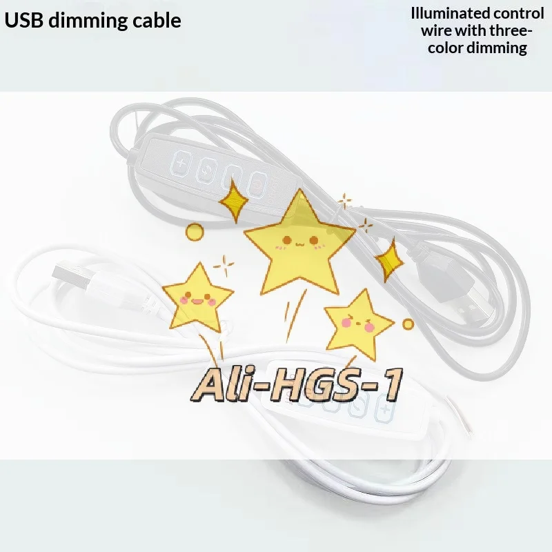 

USB-кабель для светодиодной лампы 5В с трехцветным диммированием и 4-кнопочным контроллером, регулируемый, для лампы в учебную комнату или общежитие