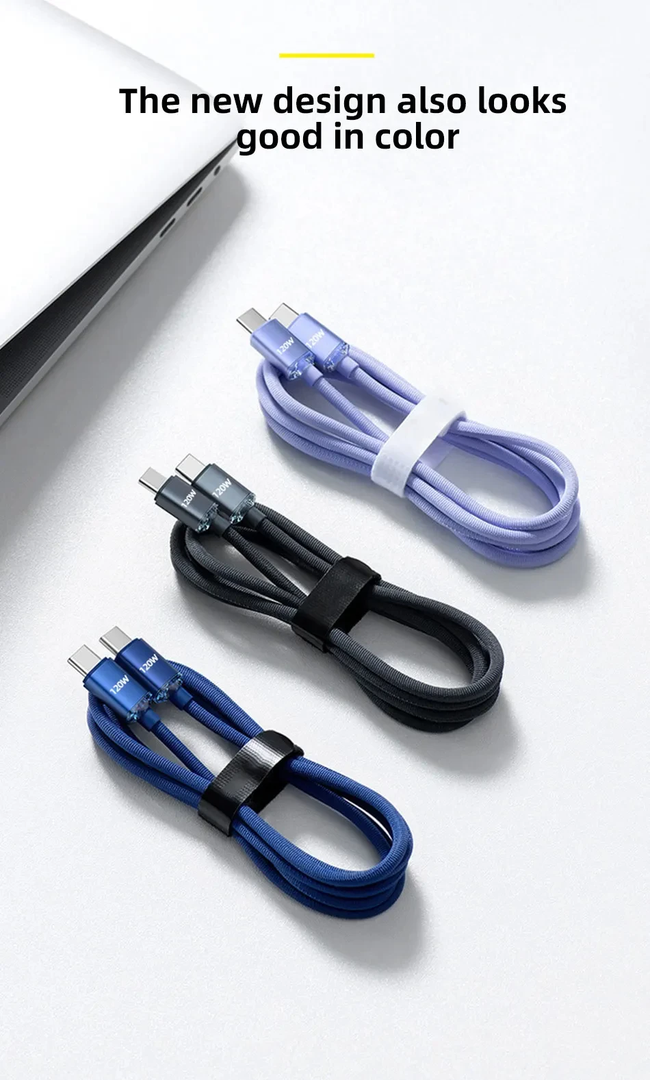 NNBILI 10 Stück 120W USB Typ-C zu Typ-C Farbkabel für iPhone 15 16 17 Schnelles Laden für Huawei Xiaomi Samsung Typ-C Datenkabel – Detail 12