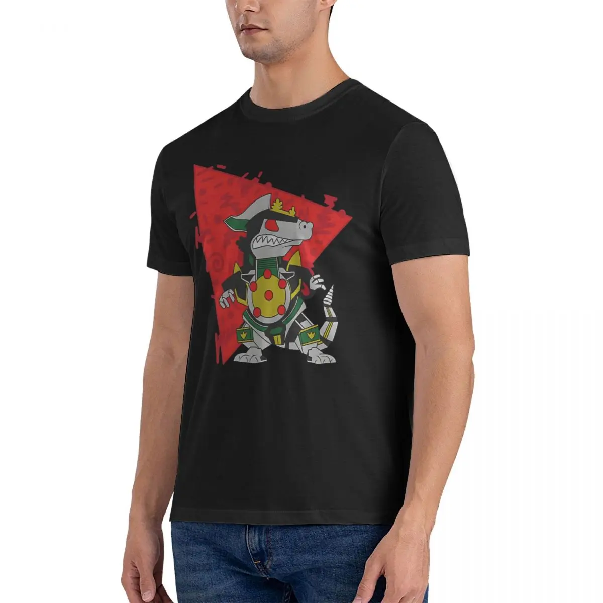 Reptar Megazord Men T Shirt Rugrat Casual Tees Short Sleeve Round Neck T-Shirt Cotton 6XL Clothing