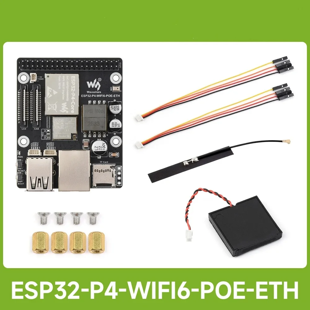 Waveshare ESP32-P4-WIFI6-POE-ETH High-Performance Development Board, Based On ESP32-P4 and ESP32-C6, Wi-Fi 6 Bluetooth 5
