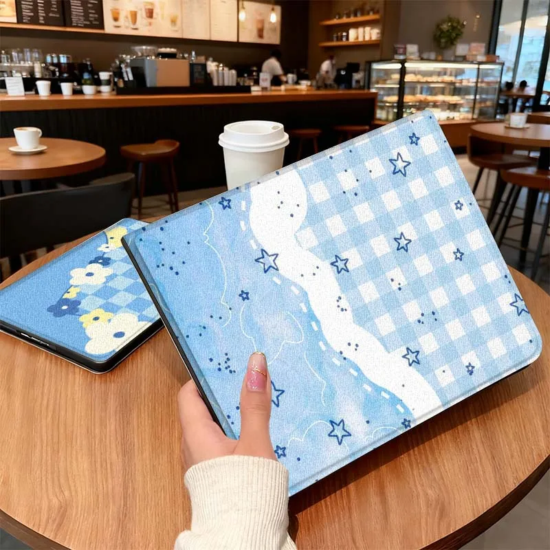 

Blue Checkered Art Pattern For Honor Magic Pad 6 7 X8 V6 V7 Pro V8 X9 8 V8 9 13 X8a 2 V9 GT X9a X9 GT2 13.3 Inch Tablet Case